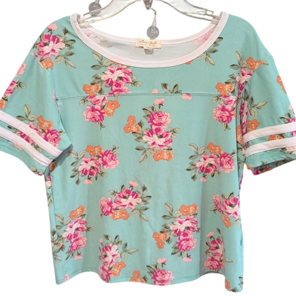 Floral Mint Green Top